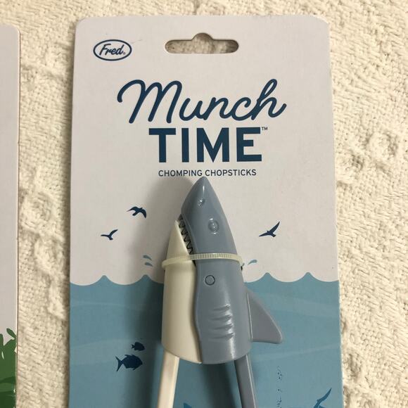 Fred Munch Time Chomping Chopsticks Bundle Shark & Dino Kids Utensils NWT Gift - Picture 4 of 7